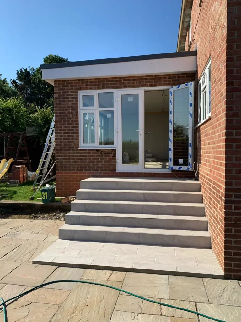 Bi-fold doors opening from an Oxfordshire extension onto the garden