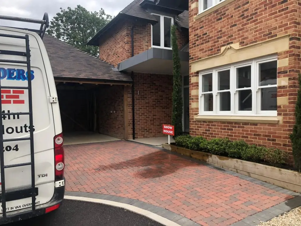 Completed extension and driveway at an Oxfordshire property