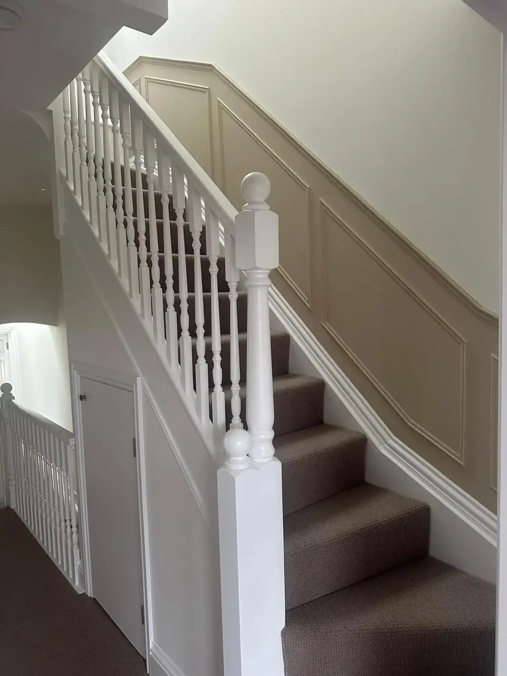 Restored staircase and hallway in a period property in Oxfordshire